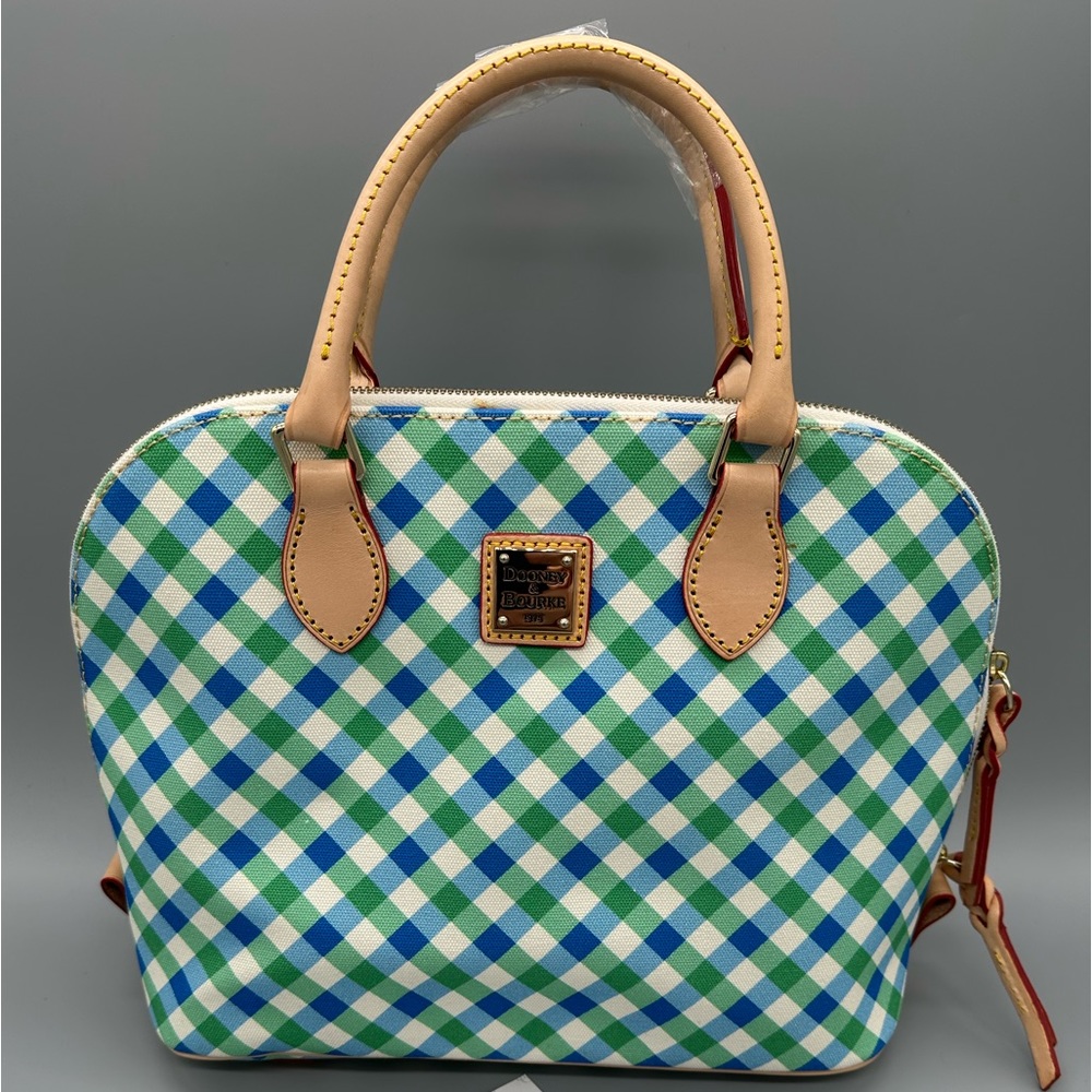 New Dooney & Bourke Gingham Zip Zip Satchel